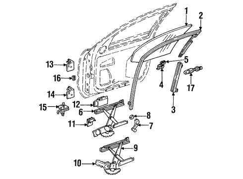 1993 Oldsmobile Achieva Switches Channel Asm-Front Side Door Window Diagram for 22635563
