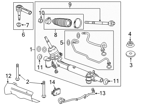 2010 Saab 9-5 Steering Column & Wheel, Steering Gear & Linkage Outer Tie Rod Diagram for 13272002