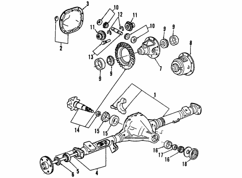 2000 Ford Ranger Rear Axle, Differential, Propeller Shaft Slip Yoke Diagram for E5TZ-4841-C