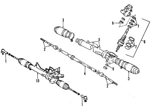 2008 Lexus ES350 P/S Pump & Hoses, Steering Gear & Linkage Gasket Kit, Power Steering Gear(For Rack & Pinion) Diagram for 04445-33110