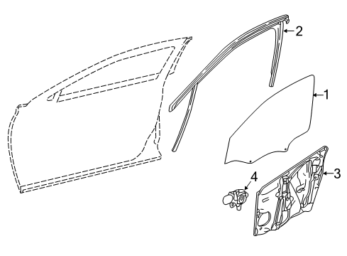 2019 Infiniti QX30 Front Door Glass Run Rubber-Front Door LH Diagram for 80331-5DA3A