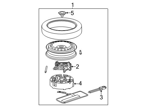 2013 Chevrolet Malibu Jack & Components Tire Kit-Spare Diagram for 84321654