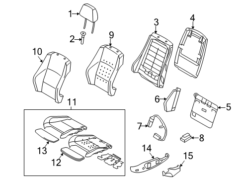 2012 BMW 128i Lumbar Control Seats Upholstered.Section., Sport Seat, Leather, Right Diagram for 52107251626