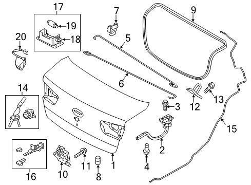 2014 Kia Rio Bulbs Weather Strip-Trunk Diagram for 873211W000