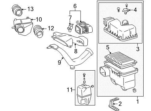 2008 Toyota Sienna Powertrain Control Upper Resonator Diagram for 17893-0P050