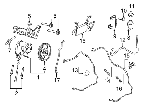 2016 Ford Transit-350 P/S Pump & Hoses, Steering Gear & Linkage Power Steering Pump Diagram for CK4Z-3A674-C