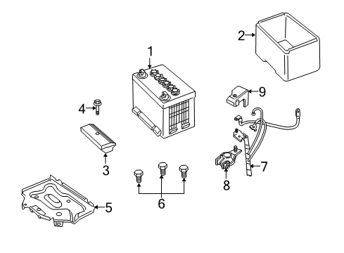 2005 Pontiac GTO Battery Tray, Battery Diagram for 92111003