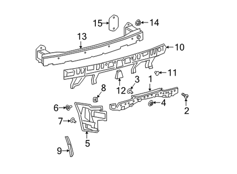 2020 Toyota GR Supra Bumper & Components - Rear Impact Bar Diagram for 52023-WAA01