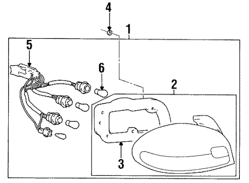1995 Hyundai Accent Bulbs Rear Combination Holder & Wiring Diagram for 92470-22050