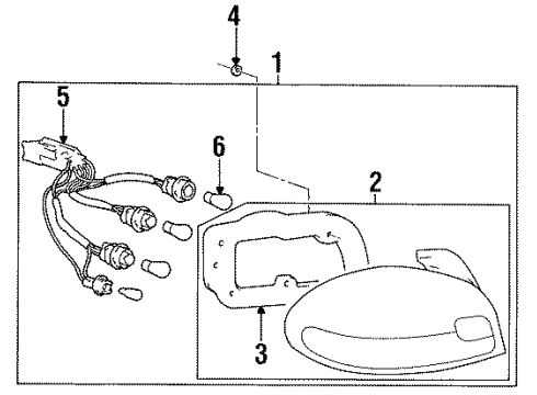 1998 Hyundai Accent Bulbs Lens & Housing-Rear Combination Lamp, RH Diagram for 92421-22350