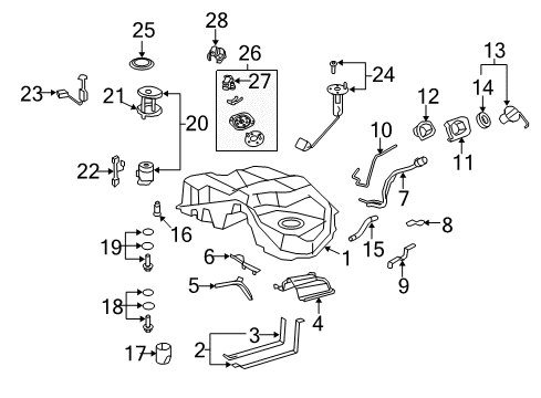 2016 Lexus LS600h Fuel Supply Sensor Assy, Acceleration Diagram for 78110-50080