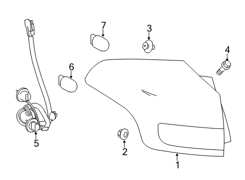 2016 Toyota RAV4 Bulbs Tail Lamp Diagram for 81561-42212