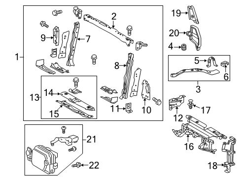 2017 Toyota RAV4 Radiator Support Sensor Diagram for 88210-07010