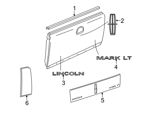 2006 Lincoln Mark LT Exterior Trim - Pick Up Box Reflector Diagram for 5L3Z-13A565-AA