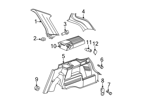 2005 Dodge Magnum Interior Trim - Quarter Panels Panel-D Pillar Diagram for UM04BD1AE