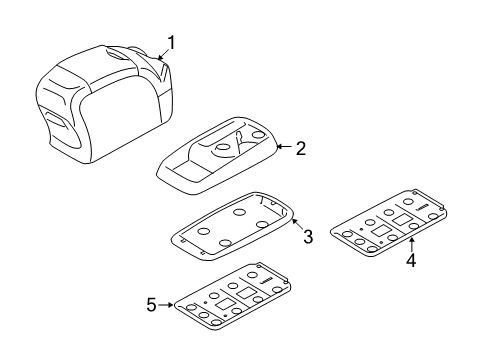 2008 Hyundai Entourage Center Console Panel Assembly-Floor Console Diagram for 84650-4D000-CS