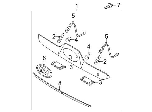 2009 Kia Sportage Bulbs Lamp Assembly-License Plate Diagram for 925011F500