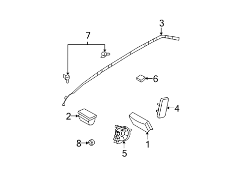 2007 Ford Edge Air Bag Components Clock Spring Diagram for AT4Z-14A664-A