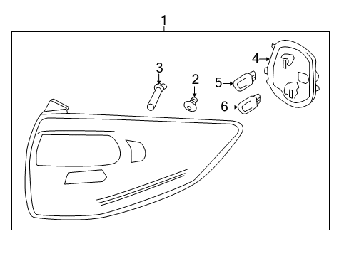 2018 Ford C-Max Bulbs Tail Lamp Assembly Diagram for HM5Z-13405-A