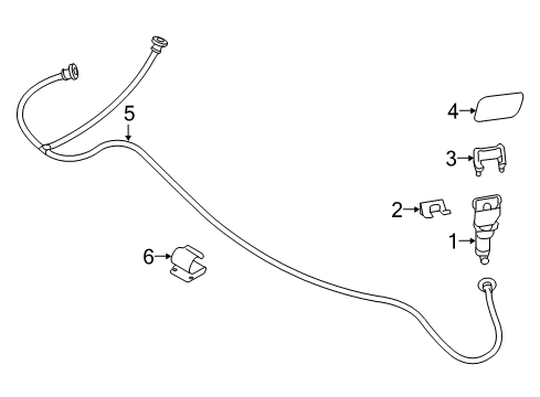 2016 Infiniti QX80 Washer Components Headlamp Cleaner Nozzle Assembly, Left Diagram for 28642-5ZA0A