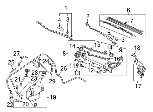 2004 Honda Civic Wiper & Washer Components Nut, Hex. (10MM) Diagram for 94001-10080-0S