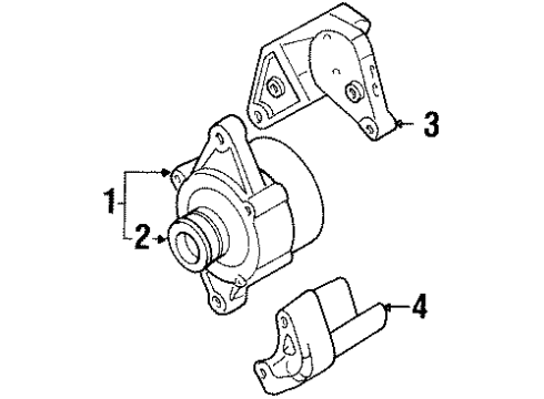 2000 Honda Passport Alternator Bracket, Generator Diagram for 8-97130-365-1