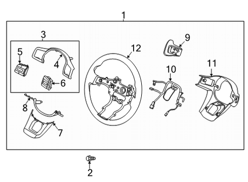 2022 Kia Carnival Steering Wheel & Trim STRG Wheel REMOCON B Diagram for 96700R0980