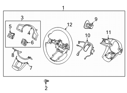 2022 Kia Carnival Steering Wheel & Trim STRG WHEEL REMOCON B Diagram for 96700R0960