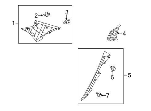 Diagram for 2012 Toyota Corolla Interior Trim - Quarter Panels 