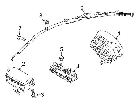 2019 Kia Optima Air Bag Components Clock Spring Contact Assembly Diagram for 93490D4140