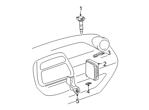 2001 Toyota RAV4 Powertrain Control ECM Diagram for 89661-42802