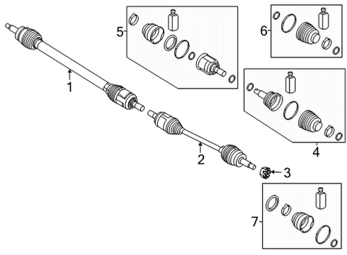 2020 Hyundai Sonata Drive Axles - Front Joint Kit-Diff Side, LH Diagram for 495L3-L5000