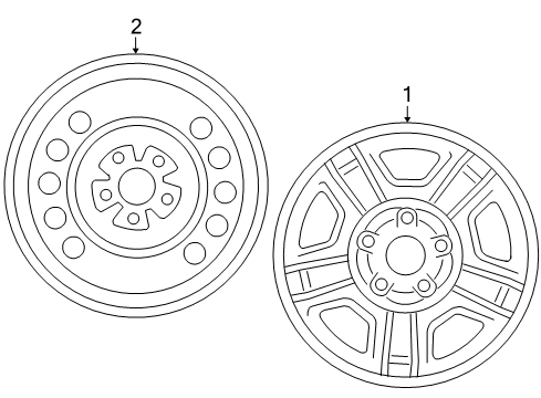 2006 Mercury Mariner Wheels Wheel, Alloy Diagram for 6E6Z-1007-C