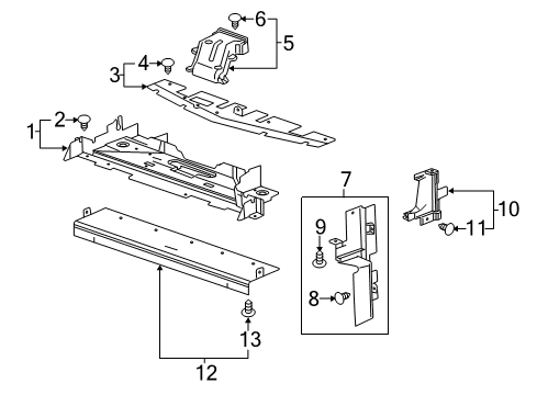 2016 Cadillac ELR Radiator & Components Lower Baffle Diagram for 22906317