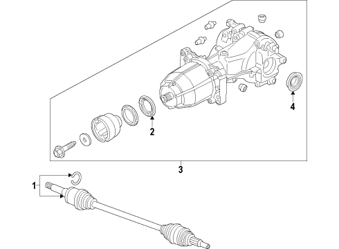2013 Ford Fusion Rear Axle, Differential, Drive Axles, Propeller Shaft Axle Assembly Diagram for DG9Z-4K138-A