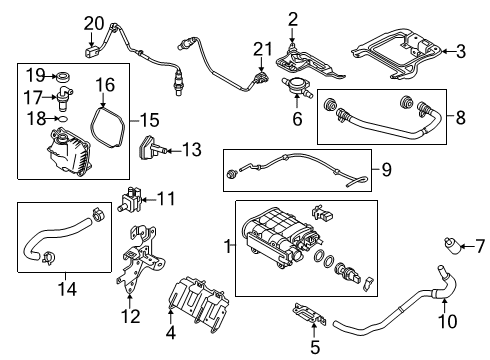 2020 Toyota Yaris Emission Components Vapor Canister Diagram for 77704-WB001