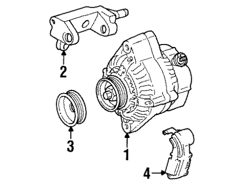 1998 Toyota T100 Alternator Alternator Mount Bracket Diagram for 12511-62010