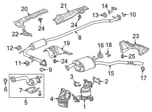 2020 Honda Clarity Exhaust Components Gasket, Exhaust Pipe Diagram for 18303-TR0-A01