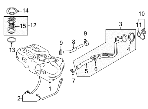 2016 Nissan Versa Fuel Supply Complete Fuel Pump Diagram for 17040-3AN0E