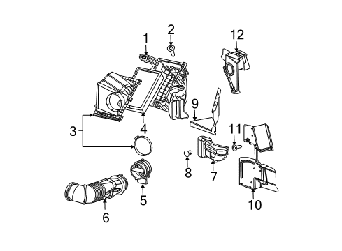 2007 Cadillac CTS Filters Air Mass Sensor Diagram for 19330122