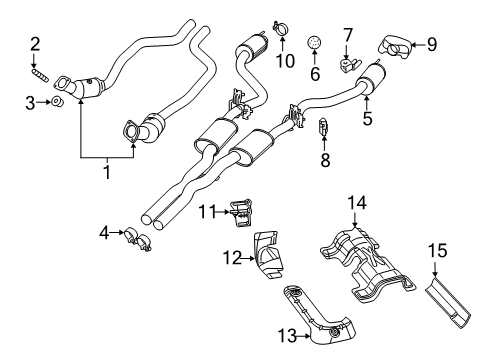 2020 Dodge Challenger Exhaust Components Exhaust Muffler And Resonator Diagram for 68260150AA