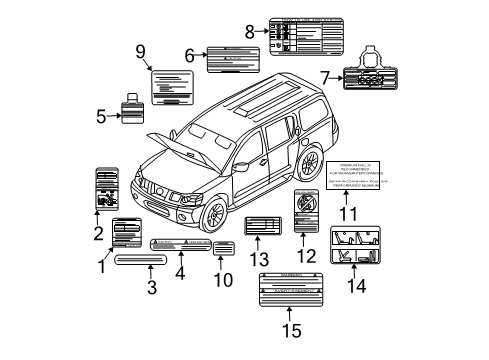 2007 Nissan Armada Information Labels Label-UNLEADEDFUELONLY Diagram for 14806-ZH000