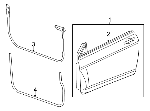 2014 Chrysler 200 Door & Components WEATHERSTRIP-Front Door Opening Diagram for 1EK86XXXAD