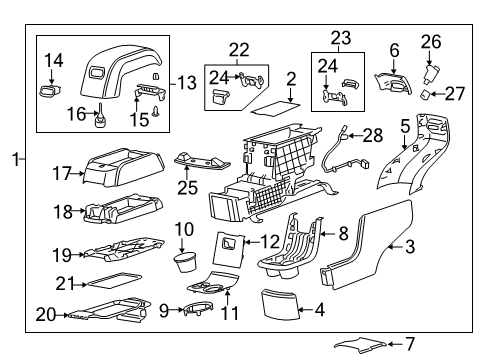 2012 Buick Enclave Rear Console Panel Asm-Rear Floor Console Side Trim *Light Ttnum Diagram for 25874961