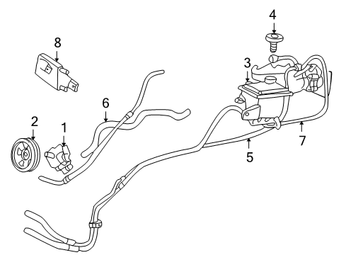 2004 Ford Excursion P/S Pump & Hoses, Steering Gear & Linkage Power Steering Reservoir Diagram for 3C3Z-3A697-AB