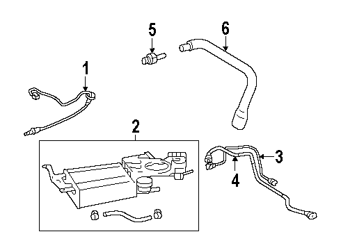 2006 Toyota Matrix Powertrain Control Vapor Canister Diagram for 77740-02170