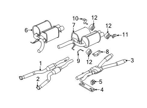 2007 BMW M5 Exhaust Components Sedan Rear Muffler Right Diagram for 18107835962