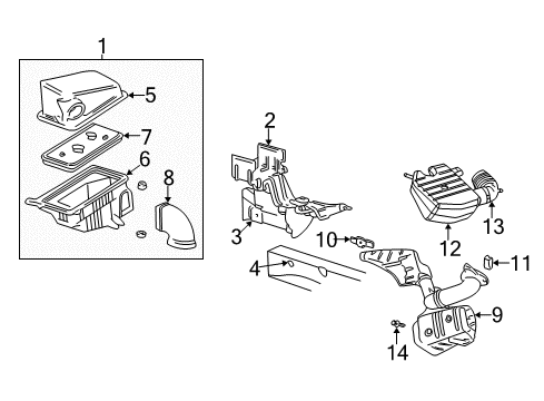 2004 Oldsmobile Alero Air Intake Cleaner Asm, Air Diagram for 19201284