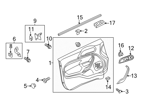 2011 Ford Fiesta Interior Trim - Front Door Mirror Switch Diagram for 93BZ-17B676-BA