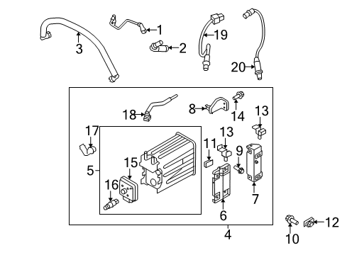 2010 Ford F-150 Emission Components PCV Valve Diagram for 6W7Z-6A666-A